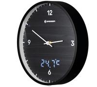 BRESSER MyTime LEDsec Horloge murale 24 cm avec affichage de la température
