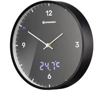 Bresser Horloge murale MyTime LEDsec 24 cm – radio-pilotée, secondes LED, température, anthracite