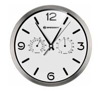 Bresser MyTime ND Thermo-Hygro Horloge Murale Radio-pilotée silencieuse avec Cadre en Acier Inoxydable et Affichage de la température et de l'humidité Blanc