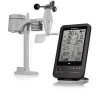 Bresser station météo radio avec capteur extérieur 5-en-1 (écran 5,5 pouces, capteur extérieur pour température, humidité, pression atmosphérique, vitesse et direction du vent et pluviomètre) noir