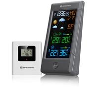 Bresser Station météo sans fil avec capteur extérieur ClimateTemp NBF, horloge radio DCF, thermomètre intérieur et extérieur, hygromètre, prévisions météorologiques et écran couleur, numérique