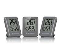Bresser Indicateurs thermo-hygrométriques ClimaTemp Hygro – Lot de 3, Gris