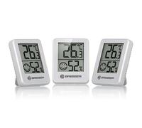 Bresser Temeo Hygro Lot de 3 Indicateurs Thermo-hygrométriques À Poser Debout Ou À Monter Au Mur, Avec Indicateur De Climat De Pièce, Blanc