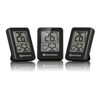 Bresser Thermomètre et hygromètre ClimaTemp – 3 unités avec indicateur de climat – Noir