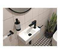Brevis Lave-mains suspendu avec trou pour robinetterie à droite, 40,5x20,5x10,5cm (SATBRE4020SR)