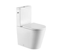 Brevis WC à poser sans bride | Cuvette Rimless en céramique | Abattant SoftClose déclipsable | Réservoir double chasse 3/4,5 L | Swiss Aqua Technologies | SATBRE031RREXVP