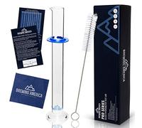 Brewing America Tube à essai en verre et brosse cylindrique - Flasque étroite pour alcool par test de volume - Moonshine, bière maison, kit de fabrication de vin maison, verre borosilicate 3,3