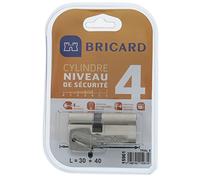 Bricard 15961 Cylindre Trial S 30+40 nickelé double entrée/niveau de sécurité 4