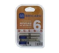 Bricard 17471 Cylindre de serrure double entrée Chifral S2 40+40 Nickelé