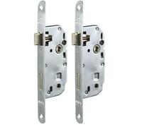 Bricard - 2676- Serrure pour porte de salle de bain- toilettes- - Electrozinguée (Lot de 2)
