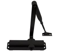 Bricard 6131103 Ferme-Porte Technologie Pignon Crémaillère, Force 2 à 4 (Jusqu’à 80kg), Bras Standard, Noir