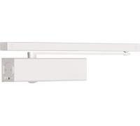 Bricard 6480011BL10 Ferme-Porte Technologie pignon crémaillère excentré, Force 2-5 (100kg), bras à glissière, Montage inversé côté opposé aux paumelles,Blanc