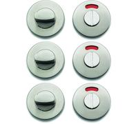 Bricard 668027 Paire de rosaces INOX Tempo Design pour Porte de Toilettes, Condamnation avec Voyant (Lot de 3)
