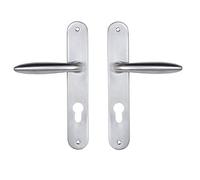 Bricard 984051 Ensemble poignées zamak sur Plaque Esquisse pour Porte d'Entrée (pour Cylindre européen), Argent