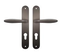Bricard 9840T11 Ensemble Poignées sur Plaque Esquisse Zamak couleur Titane pour Porte d'Entrée sans ressort de rappel