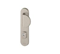 Bricard 9900051 Ensemble de Poignées Blindées sur Plaque Essential Palière Béquille + Aileron pour Porte d’Entrée (pour Cylindre Européen), Coloris INOX