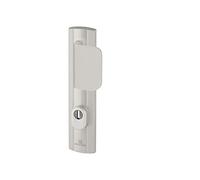 Bricard 9910071 Ensemble de Poignées Blindées sur Plaque Expression Palière Béquille + Aileron pour Porte d’Entrée (pour Cylindre Européen), Coloris Argent