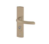 Bricard 9920191 Ensemble de Poignées Blindées sur Plaque EMUST Béquille pour Porte d’Entrée (pour Cylindre Européen), Coloris Ambre