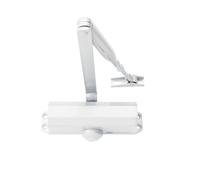 Bricard Ferme-Porte à bras compas force 3 (jusqu'à 60kg). Téchnologie pignon crémaillere. Coloris Blanc