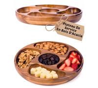 BRICARD Plateau De Service - Presentoir Aperitif Buffet - Planche Apero | Plateau Aperitif 5 Comp, Plateau Fromage, Assiette Compartiment, Plat De Service, Plateau Apero, Assiette Bois, Plat Apero