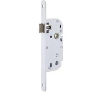 Bricard - Serrure à larder Bec de canne axe 40 mm blanc A encastre réversible bouts ronds NF
