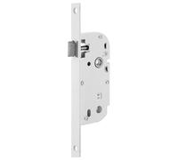 Bricard - Serrure à larder Bec de canne axe 40 mm blanche A encastre réversible bouts carrés
