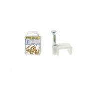 Brico-self attache-fil plat 8 mm blanc
