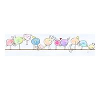 BRICOFLOR Frise murale enfant avec des oiseaux colorés Frise papier peint idéale pour une chambre de bébé Frise multicolore pour chambre