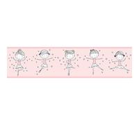 BRICOFLOR Frise murale pour fille Frise papier peint rose avec des danseuses Lovely Kids Frise tapisserie pour chambre d'enfant