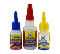 BRICOLAGEPRO - Lot de Colle Repar-ex 20g, de Poudre d'Assemblage 30g et de Détache Colle 20ml - Tous Supports