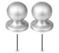 bricoleva.it Paire de boutons ronds pour meubles de porte, armoires, tiroirs de chevet, portes - Bouton rond pour meubles - Grand bouton en zamak couleur chrome satiné