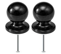 bricoleva.it Paire de boutons ronds pour meubles de porte, armoires, tiroirs de chevet, portes - Bouton rond pour meubles - Grand bouton en zamak couleur noir