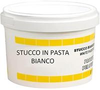 bricoleva.it Pot en stuc Blanc en pâte Professionnelle prêt à l'emploi - Bois et Mur utiles - Adhérence Parfaite et séchage Rapide (0,5 kg, Blanc)
