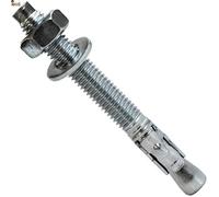 BricoLoco Ancrage mâle métallique tige filetée acier C-10 zingué expansion. Pour charges élevées sur béton, mur, plafond, sol, trx, auvent. (1, 14 x 80)