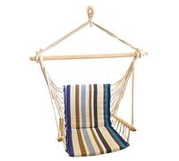 Briconess.com Hamac à bascule suspendue avec fauteuil suspendu Tige et accoudoirs en bois Cordes d'étanchéité et tissu Twist