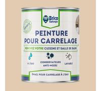 BRICOSALVAJE Peinture carrelage cuisine & salle de bain à l'eau - finition MAT | Sans sous-couche | Lavable | Haute résistance (Brun, 4 litres)