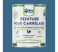 BRICOSALVAJE Peinture carrelage cuisine & salle de bain à l'eau - finition SATINÉE | Sans sous-couche | Lavable | Haute résistance (Bleu marine, 750 ml)