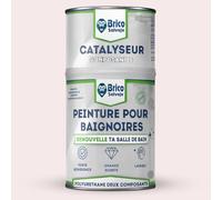 BRICOSALVAJE Peinture pour baignoires finition brillante deux composants 600 + 150 ml | Application facile | Finition céramique (bleu clair Agatha)