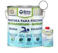 BRICOSALVAJE Peinture pour piscines en polyester, ciment, fibre de verre et carrelage | Bicomposante | Bonne adhérence (BLANC, 5 + 0,75 kg)
