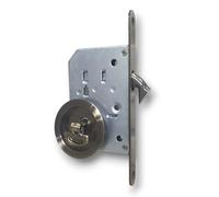 BricoShopping Ensemble de poignées pour porte intérieure en bois, rétractables, ensemble avec ou sans serrure à larder, porte-clés et bouton aveugle, embout rond en acier (rond C/C, bronze)