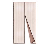 BricoShopping® Moustiquaire magnétique rideau moustiquaire réglable avec aimants anti-choc interne pour balcon et porte fenêtre Fixation rapide sur fenêtre en bois aluminium (145 Marron)