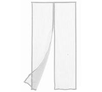 BricoShopping Moustiquaire magnétique rideau réglable avec aimant continu intérieur porte, fixation rapide sur fenêtres balcon en bois aluminium (120 blanc)
