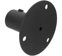 Bride de Poteau Ronde 52mm en Acier Noir pour Railings | Base de Montage au Sol, Fixation Vis Incluses, Structure Robuste, Usage Polyvalent pour Boîte aux Lettres