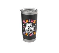 Bride Or Die Retro Halloween Bachelorette Assorti Hen Do Gobelet isotherme en acier inoxydable double paroi