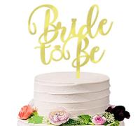 Bride to Be Cake Topper, Gâteau Topper Bride, Decoration Gateau de Mariage, Bride Cupcake Decorations, Bachelorette Partydeco, pour Mariage, Bridal Shower, Fête à Thème, Doré (A)