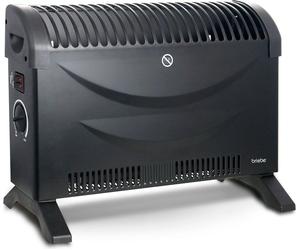 Briebe 128215.1 Convecteur électrique, radiateur à air chaud, thermostat réglable turbo-ventilateur noir