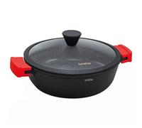 Briebe Casserole Black Titanium 24 cm – Fonte d'aluminium, Antiadhésif Titane, Induction, Noir