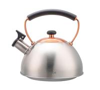 Bouilloire à Induction Théière Sifflet 2,3L Acier Inox. Retro, Poignée Cool I-Bronze Inox/ Bronze