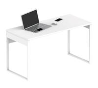 briebe Bureau, Table Informatique Bureau, Pieds en Métal 76x135x60cm (Hauteur x Largeur x Profondeur) Design Industriel, Smuk Blanc Atlas