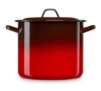 briebe Casserole Cuisine Induction 30cm Grande 16L avec Couvercle, Acier Émaillé, Convient pour Vitrocéramique, Feu Gaz, Four, Allumage Vintage, Rouge